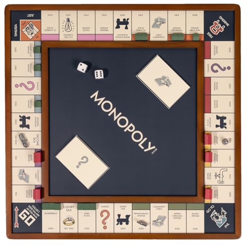 WS Game Company Colección de juegos premium 3 en 1: Monopoly, Sorry!, y Mancala con gabinete de madera maciza