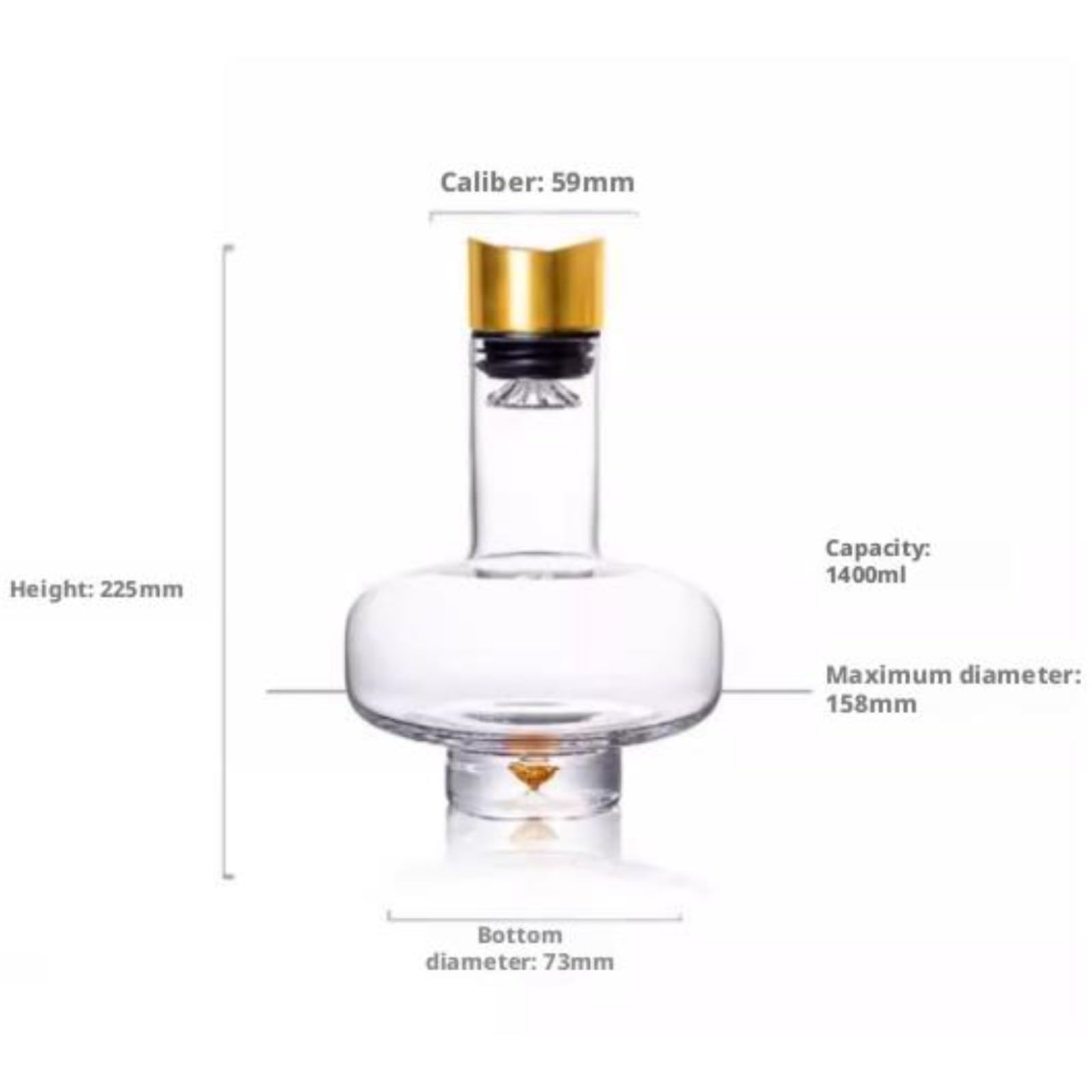 Decantador Profesional Jarra De Vino Vidrio Estilo Linterna For Jugo Y Licor Amantes del Vino