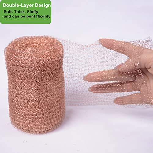 copper mesh rodent control 5 in x 32 ft pure copper wire mesh rustproof copper mesh roll double layer rodent mesh barrier for hole blocking