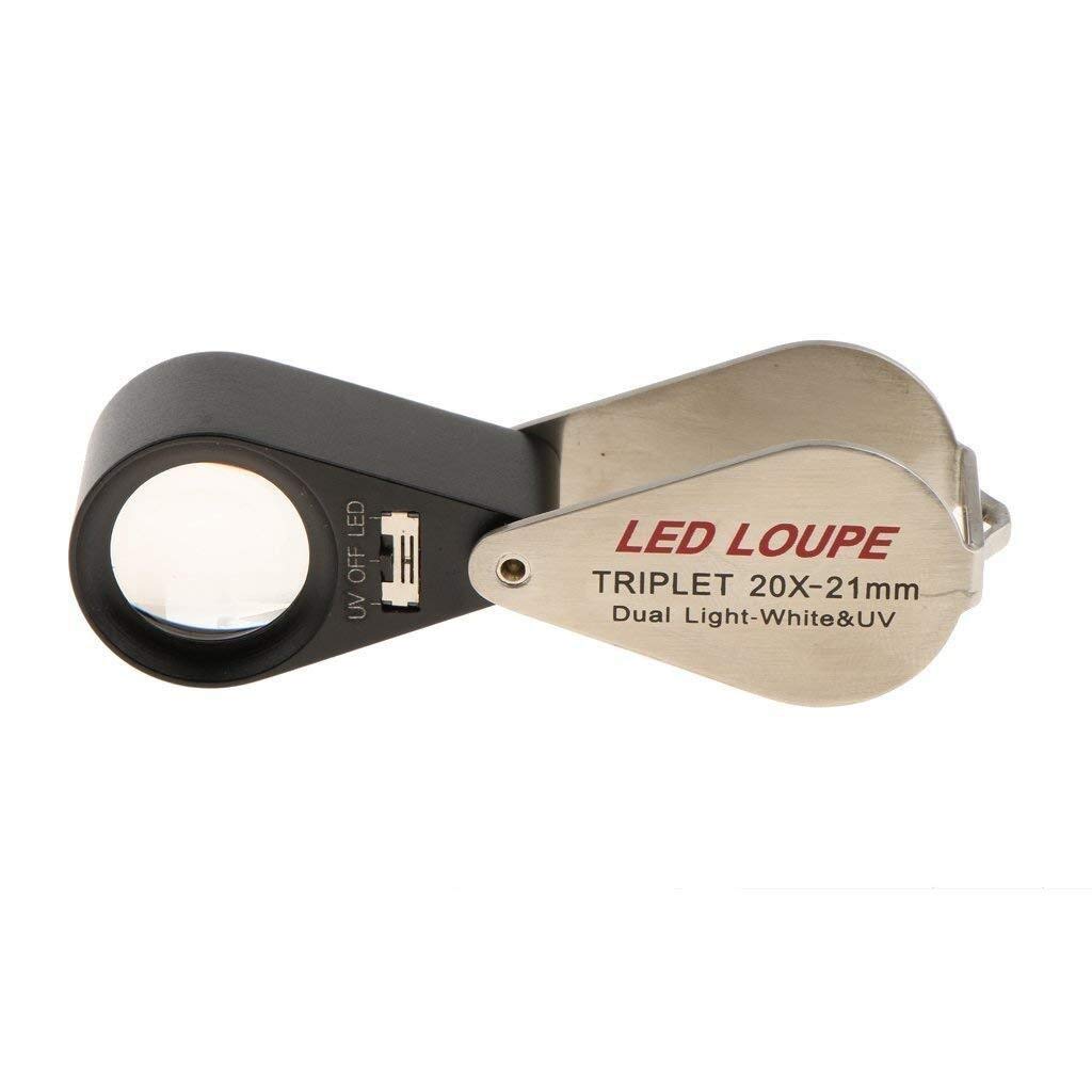 Lupa LED 20x Con Luz UV - Perfecta Para Joyeros Y Coleccionistas