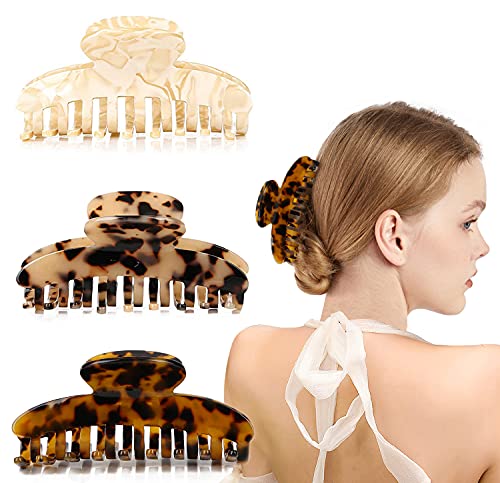 3Pcs Hair Claw Clips for Women Claw Clips Large Claw Hair Clips French Design Nonslip Strong Hold Hair Clips for Thick Hair Thin Hair Girls Hair Accessories