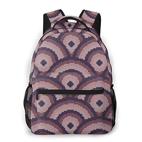 LNLN Mochila Casual para niñas Retro Scale Texture Laptop Backpack School for Men Women