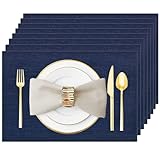 Photo Gallery uolr set di 8 tovagliette in plastica blu navy, lavabili e lavabili, per cucina, interni ed esterni, resistenti al calore, antiscivolo, in vinile, per proteggere il tavolo da pranzo (blu navy) Photo Gallery uolr set di 8 tovagliette in plastica blu navy, lavabili e lavabili, per cucina, interni ed esterni, resistenti al calore, antiscivolo, in vinile, per proteggere il tavolo da pranzo (blu navy)