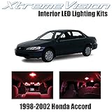 Xtremevision Interior LED for Honda Accord 1998-2002 (12 Pieces) Red Interior LED Kit + Installation...