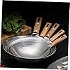 Cabilock Stainless Steel Stir-Fry Wok with Wooden Handle 12-Inch Frying Pan for Cooking Non-Stick Metal Cookware for Everyday Use in Home Kitchen #4
