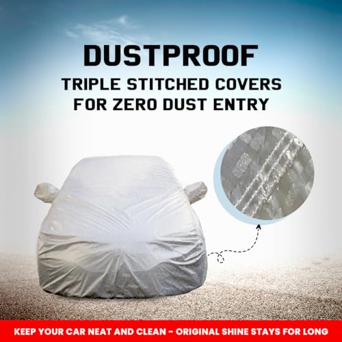 Image of Corolla Altis Waterproof Car Cover with Mirror Pockets, Shinning Silver Design, Non Woven Fabric,Triple Stitched, Compatible with Toyota Corolla Altis Car Cover (2008 to 2024), Car Accessories