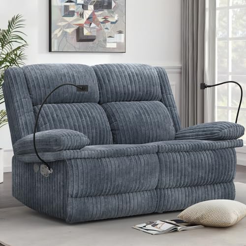 10 Best Reclining Loveseat under $500 for Comfort and Style 7 FURNIMAT Loveseat Recliner Sofa, 2 Seater Love Seat Reclining Sofa with USB Charge Ports & Cell Phone Holders, 58Inch RV Dual Recliner Sofa, Manual Couches for Living Room (Corduroy)