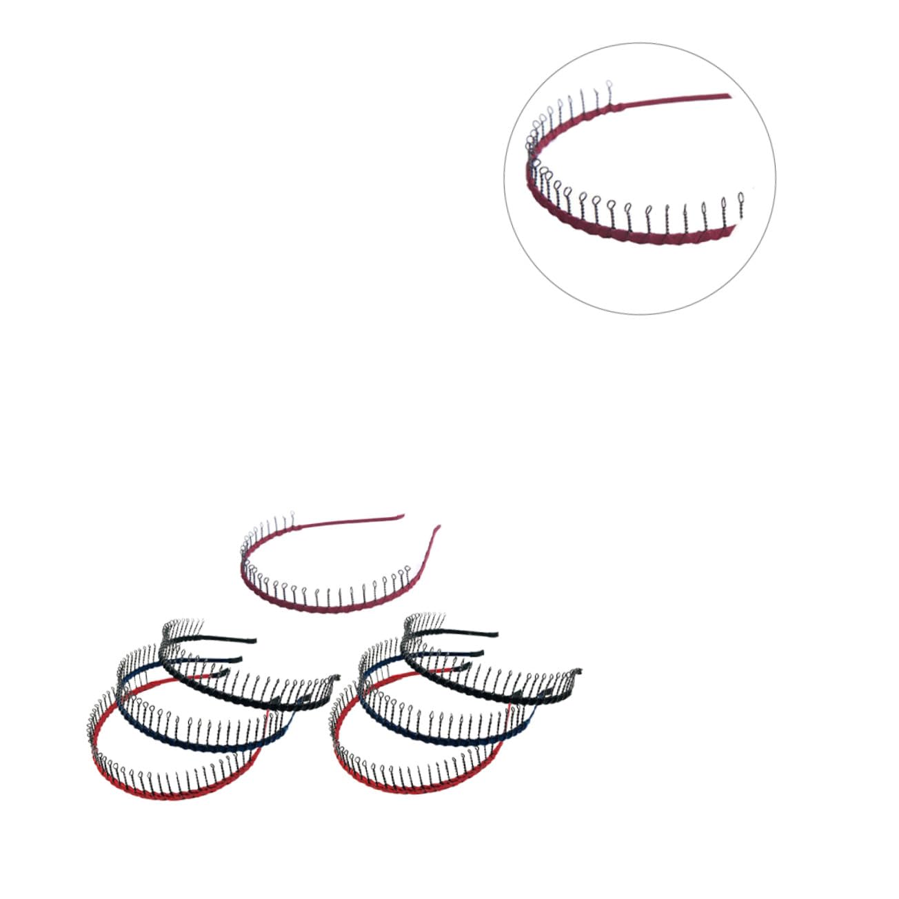 7piezas Diadema Antideslizante de Metal Dientes Largos Accesorio Cabello para Deportes y Maquillaje Banda Cabello Versátil Color Aleatorio