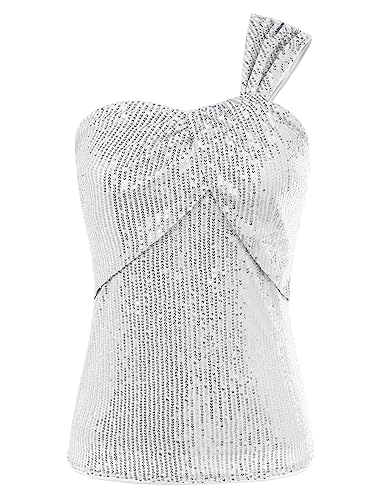 GRACE KARIN Damen Basic Sommershirt Pailletten Glitzer Vintage Top...