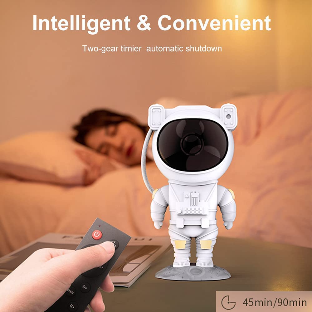 Proyector de luz nocturna estrellada astronauta lámpara de proyección LED con control remoto, ángulo de cabeza ajustable, regalo para adultos, decoración de techo para fiestas en el hogar