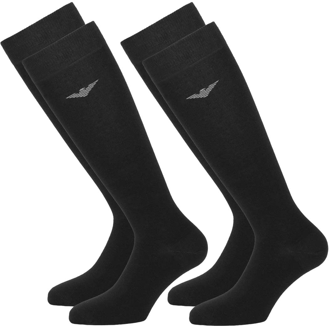 EMPORIO ARMANI MAN 2PACK LONG SOCKS BLACK One Size