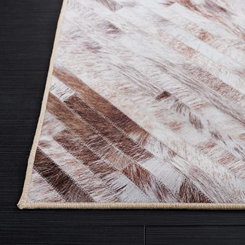Tapete rectangular 10' x 14' beige y marrón miniatura 2