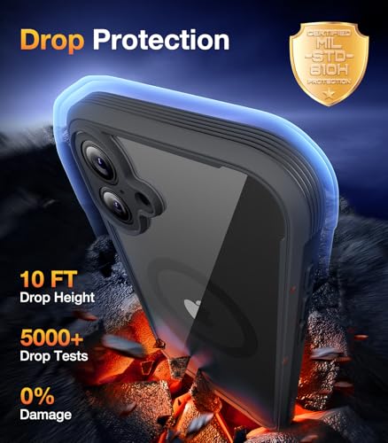 Image of Diaclara Magnetic Designed for iPhone 16 Plus Cases,[Full Camera Protection] Clear Bumper Compatible with MagSafe Built-in Screen Protector,Magnetic Black