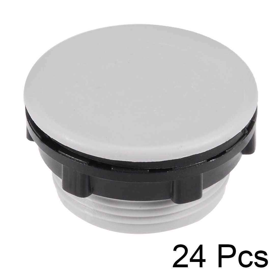 sourcingmap 24 Pcs 30mm Black Gray Plastic Push Button Switch Hole Panel Plug, Grey, grey-30mm-24pcs - Image 3
