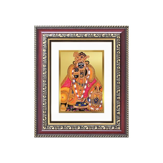 Image of DIVINITI Banke Bihari 24K Gold Plated Foil Wall and Tabletop Photo Frame for Home Decor, Puja Room, Luxury Gifting | DG Frame 105 S1 (16x13.5 CM)