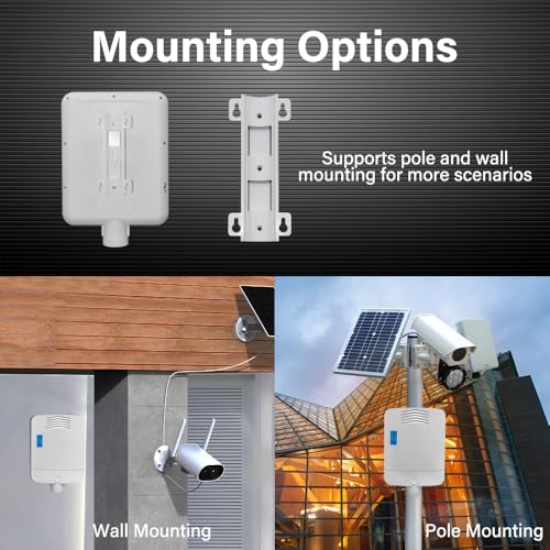 Image of 5 Port Outdoor Gigabit PoE Passthrough Switch, 1-Port 90W PoE++ in, 4-Port 30W Out, 802.3af /at /bt, IP65 Waterproof PoE Repeater /Booster, Wall /Pole Mount for IP Cameras, PTZ, VoIP, APs