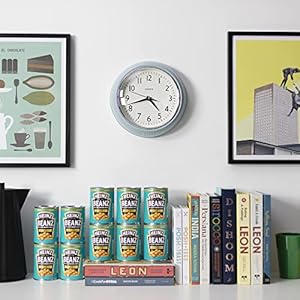 JONES CLOCKS® The Ketchup Wall Clock - Analog Wall Clock - Retro Clock - Kitchen Wall Clocks - Easy to Read Dial - Round Wall Clock - British Design - 10in Clock (Light Blue) JONES CLOCKS The Ketchup Wall Clock Analog Wall Clock Retro Clock Kitchen Wall Clocks Easy to Read Dial Round Wall Clock British Design 10in Clock Light Blue