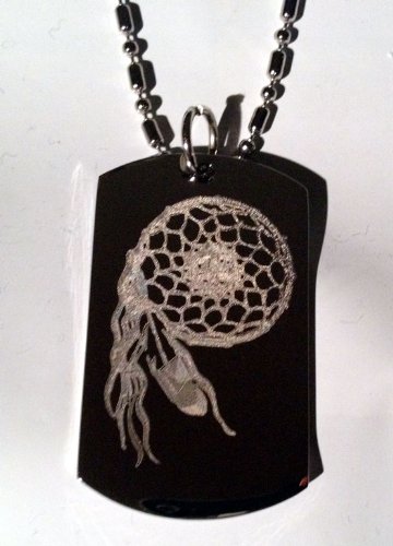 Dream Catcher Logo Symbols - Military Dog Tag Luggage Tag Key Chain Metal Chain Necklace