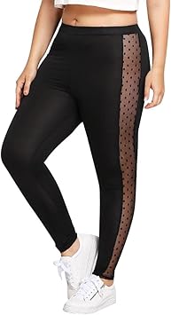 Toamen Pantalon de sport Femmes Couture de dentelle Pantalon de yoga  Leggings Pantalons Dentelle élastique Grande taille Sexy (XXL, Noir) :  Amazon.fr: Vêtements