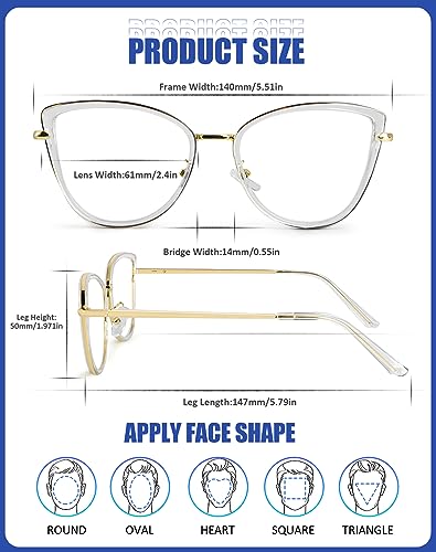 Image of Blue Light Glasses, Stylish Anti Blue Light Blocking Glasses for Computer Reading, Gaming, TV, Phones