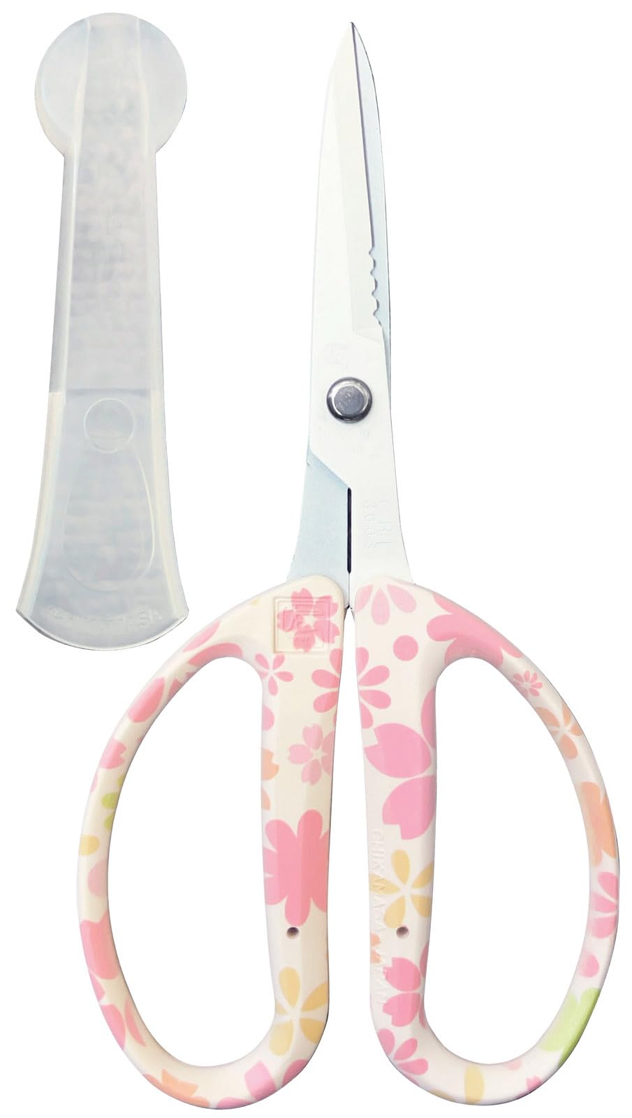 CHIKAMASA CRI-360SFW, Stainless Steel with Fluorine Coating, For Flower arrangement, fresh flowers, wide gardening use, and built-in wire cutter. Made in Japan.