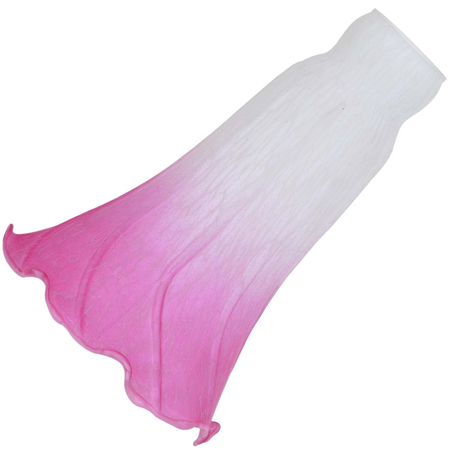 Bieye LS02 Blown Glass Lily Flower Lampshade (White Pink, Inner Diameter 32mm x Outer Diameter 38.1mm)