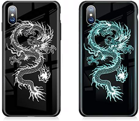 Ask IphoneXs Max, Fashion Case Luminous Glass (Dragon)