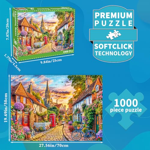 Puzzle 1000 Teile für Erwachsene, klassisches Lernspiel-Charmante und schöne Stadt-Wunderschönes Dekoration Puzzle Geschenke – Ansicht 5
