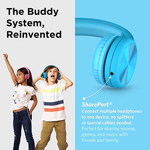 LilGadgets Connect+ Pro Wired Kids Headphones (Blue) with SharePort — view 5