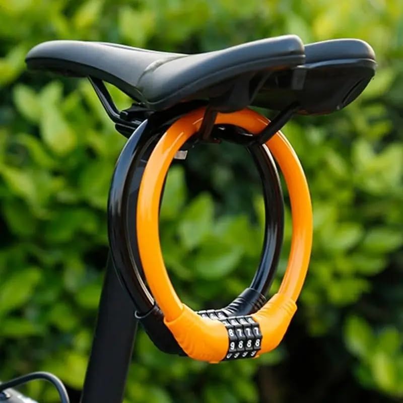Bike Locks Heavy Duty/Bicycle Chain/Cycling Lock,Codes for Bike Cycle, Moto, Door, Gate Fence(Orange)
