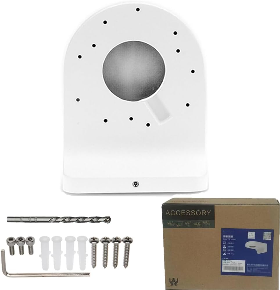 PFB203W Water-Proof Wall Mount Bracket for Dahua Dome Camera IPC-HDW4433C-A IPC-HDW4431C-A, SD22204T-GN, IPC-HDBW4433R-ZS IPC-HDBW4433R-AS, HDBW4433R-S IPC-HDBW4431R-ZS IPC-HDBW4431R-AS with Drill