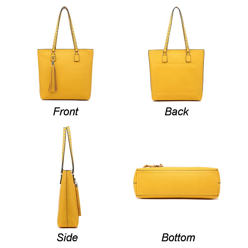 Set Tote Handbag for Women Large Shoulder Hobo Handbag Satchel Purse with Wallets Tassels