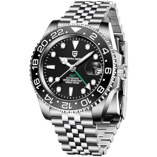 Image of CADISEN Pagani Design 1662 GMT Men's Automatic Mechanical Watch, Top Brand Stainless Steel Sapphire Glass, Diver's Watch Sports, Gift, Reloj Hombre.