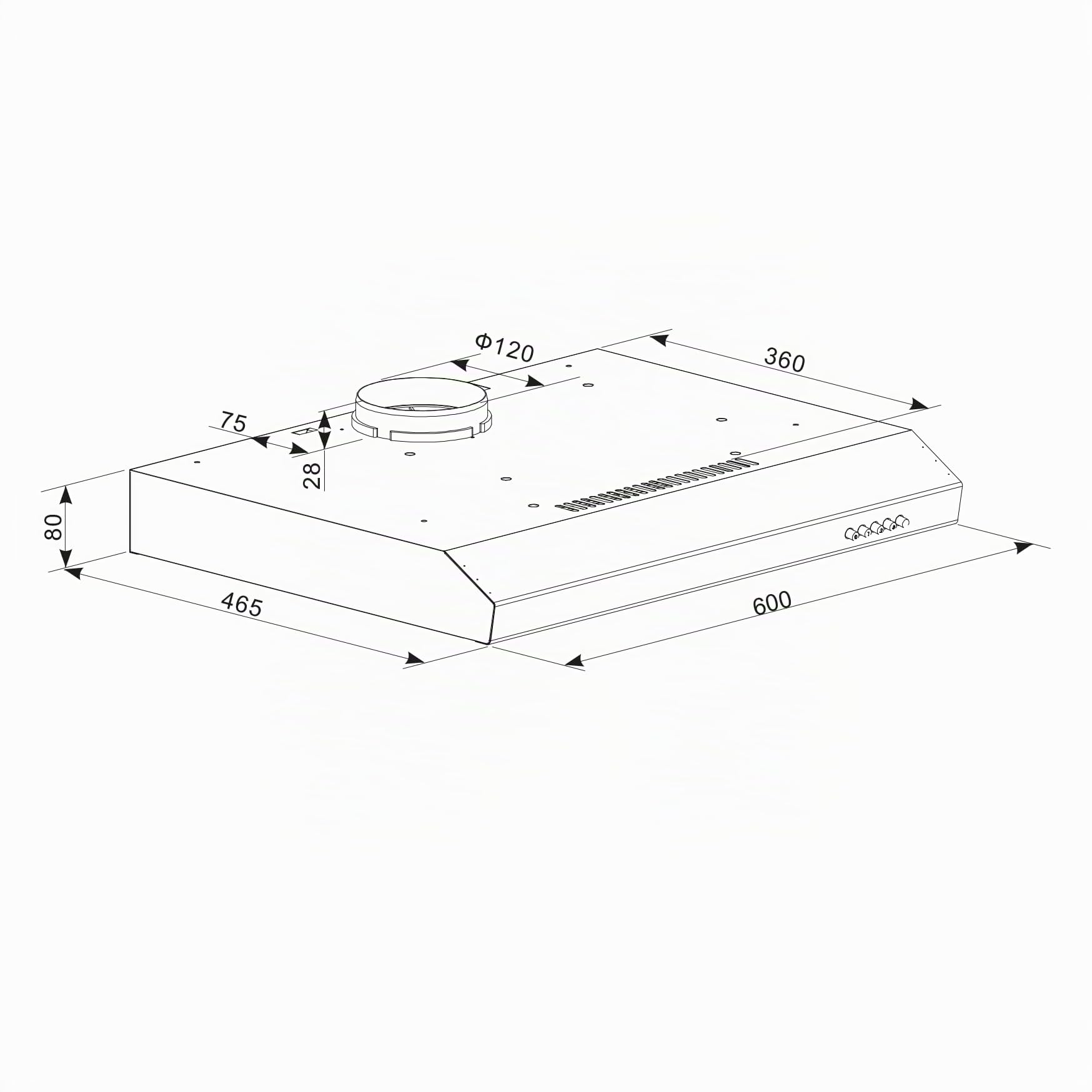 Cecotec Bolero Flux Dunstabzugshaube 60cm 228 m³/h Energieklasse A BLDC-Motor LED-Licht