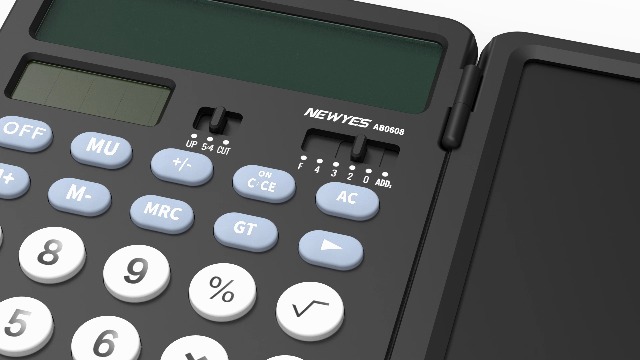 Calculatrice Rechargeable NEWYES Avec Bloc-Notes 6,5 Pouces - 2 En 1 Portable Pour Bureau Et École