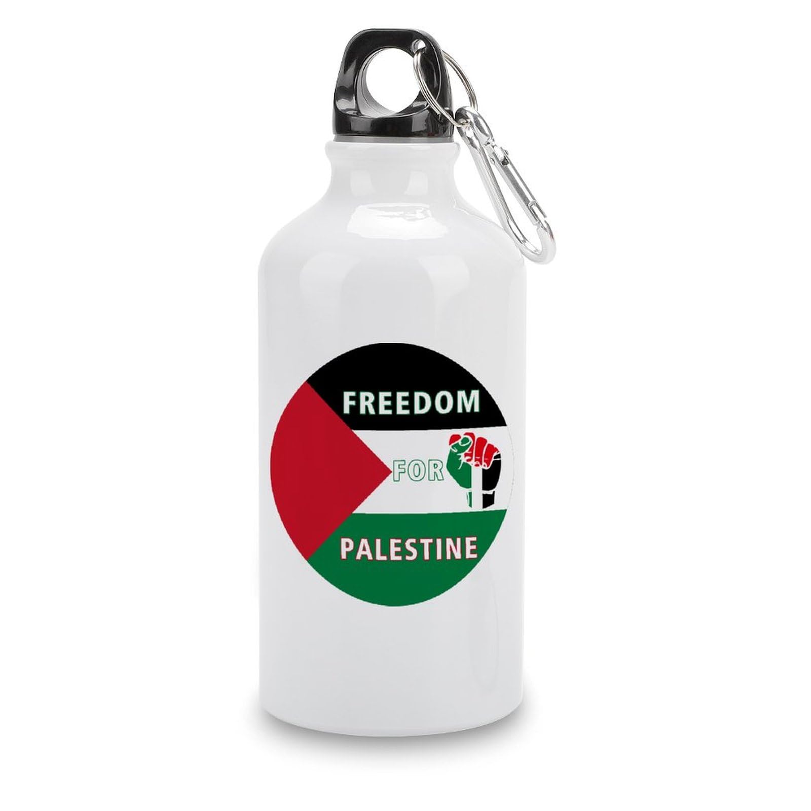 Palestine Flag Water Bottles Insulated Freedom for Palestine Portable Leakproof Bike Water Bottle with Hanging Buckle Tumbler for Riding Camping Sports Workouts 14 OZ