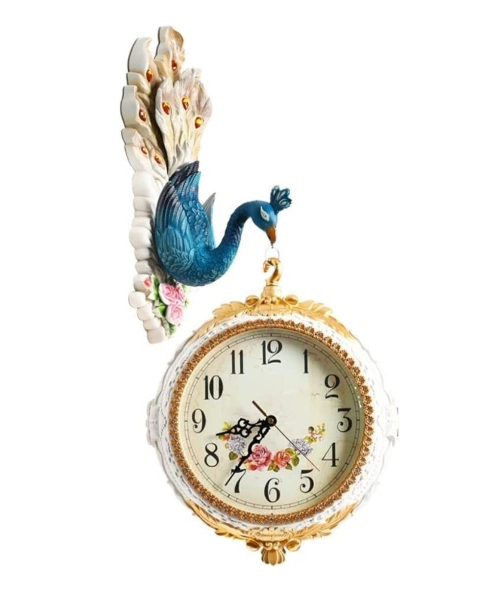 MYUYEE Farmhouse Vintage Clock Double-Sided 360°Rotating Wall Clocks Living Room Home Modern Simple European Style Silent Clock for Bedroom Office,A-24 * 70cm