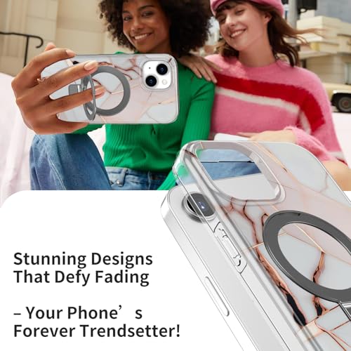 Coque iPhone 15 Plus marbre doré avec support pour éviter les chutes - 6