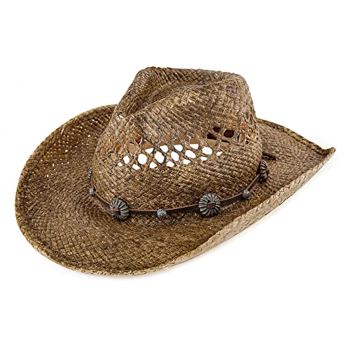 Mix Brown Western Hats For Women Cowboy Outback Raffia Sun Hat Cowgirl Summer Beach Hats Shapeable Wide Brim #TOP8