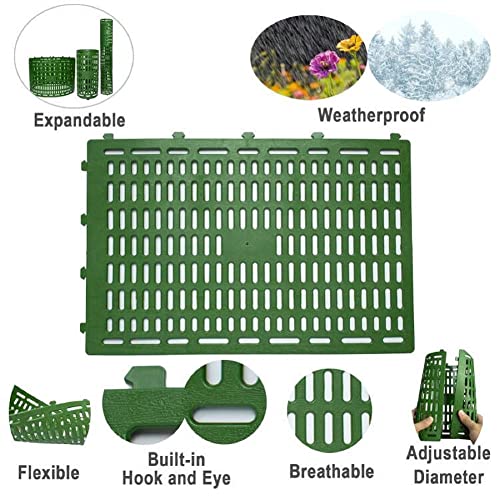 Sunkrop 3 Pack Tree Trunk Protector Wrap Green, Mesh Plant Covers Tree Tubes For Seedlings, Saplings, Expandable Weather-Proof Durable Plant Bark Protection From Trimmers, Mowers, Rodents & Sun Scald #TOP2