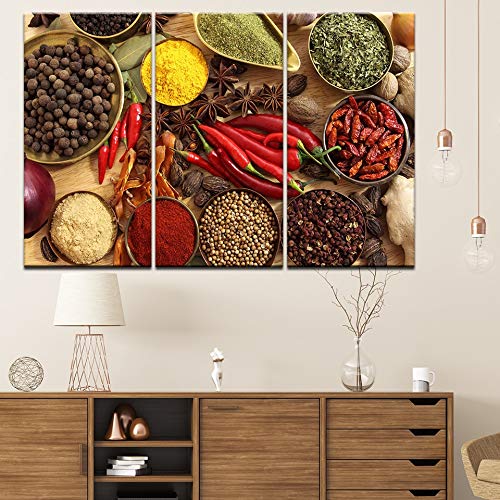 Tableau triptyque épices cuisine pour décoration murale salon rustique - 6