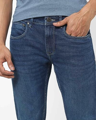Image of THE COLLECTION Men Slim Mid Rise Blue Jeans