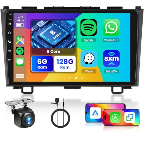 Hodozzy 6G+128G 8 Cœurs Autoradio pour Honda CRV 2007-2011 Android Autoradio Bluetooth GPS, Écran...