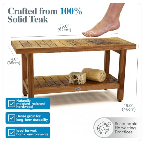 Image of AquaTeak Spa 36 inch Teak Shower Bench