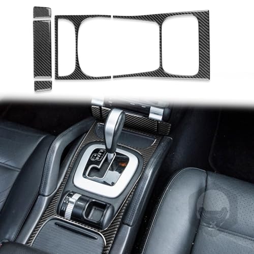 Yozora Real Premium Carbon Fiber Compatible with Porsche Cayenne S gts Turbo 2003 2004 2005 2006 2007 2008 2009 2010 Accessories Car Shift Bracket + Ashtray Set Cover Sticker Decal Auto Interior Trim