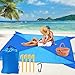 Braoses Strandmatte Picknickdecke Stranddecke wasserdichte 200 x 200 cm mit Tasche und 4 Pfähle Faltbare tragbare Leichte Picknickdecke aus Polyester für Outdoor Garden Park Camping und Picknick（Blau）