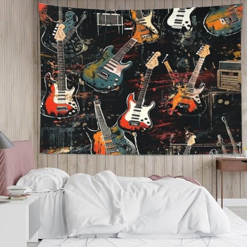 Guitare 3D effet tapisserie pour habiller un grand mur vide de salon sans peinture