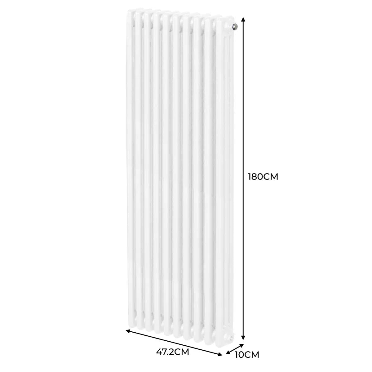 Tradycyjny grzejnik 3-kolumnowy 1800 mm x 472 mm nowoczesny grzejnik centralny z połyskiem biały stal węglowa pionowy montowany na ścianie kuchnia salon łazienka szczotka do czyszczenia zestaw
