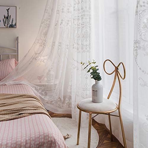 Rideau voilage transparent occultant vis-à-vis en tulle blanc à crochets