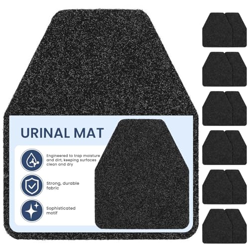 THMINS 12 Pack Commercial Urinal Mats Non-Slip Urinal Floor Mat for Mens Bathroom Washable Rubber Urinal Pads for Business Bathroom